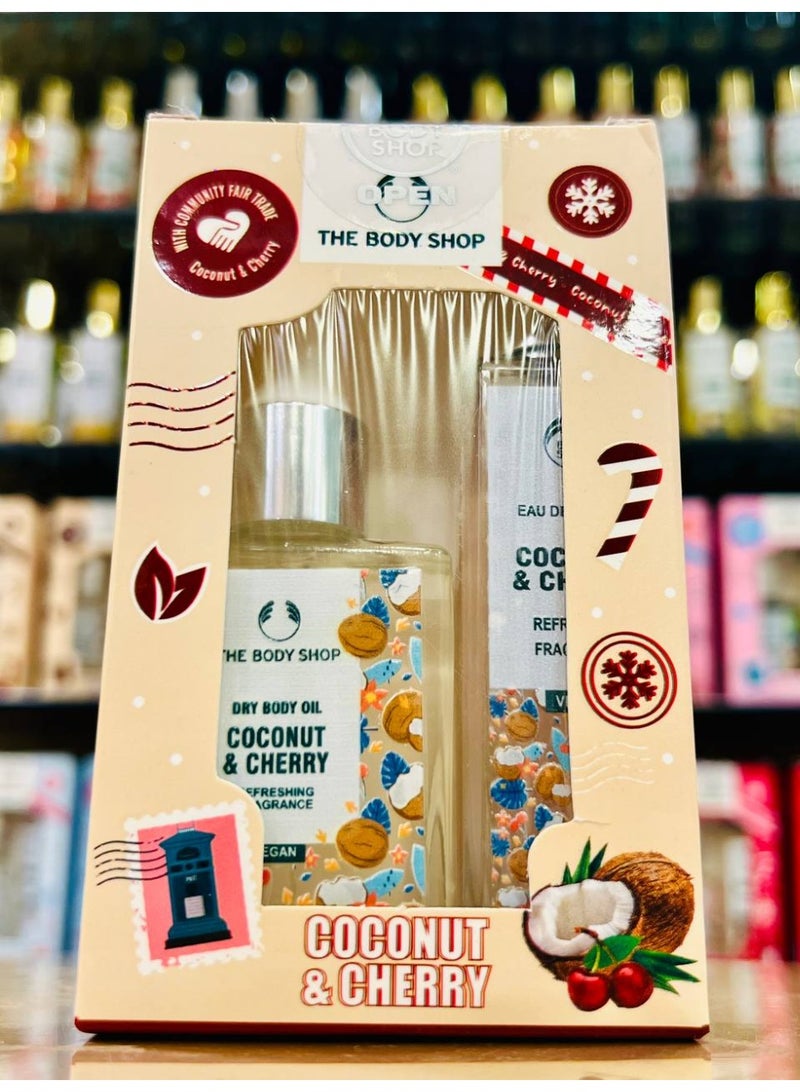 The Body Shop Coconut & Cherry Gift Set – Dry Body Oil & Fragrance Duo - Image 2